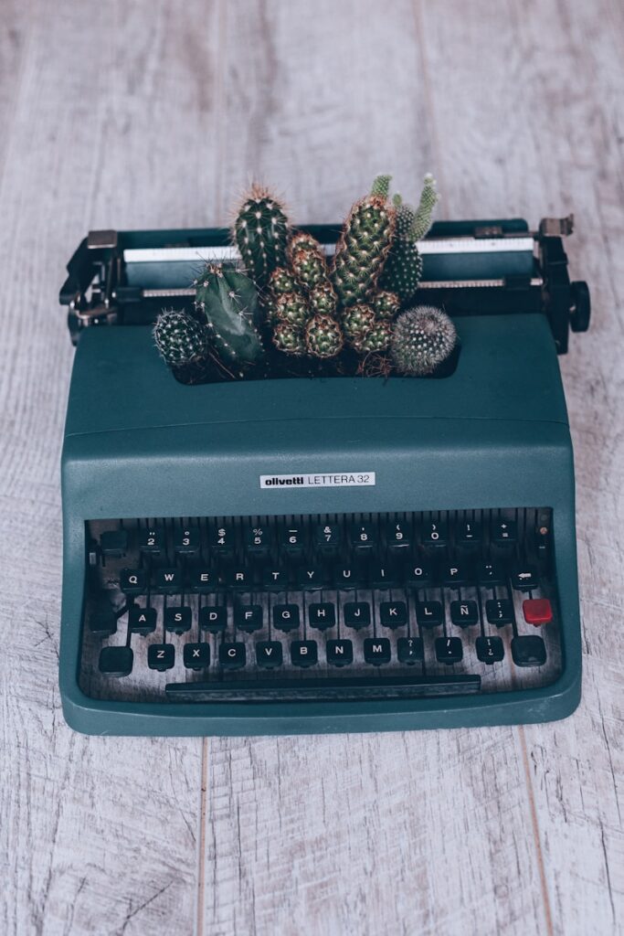 traditional typewriter used to journal